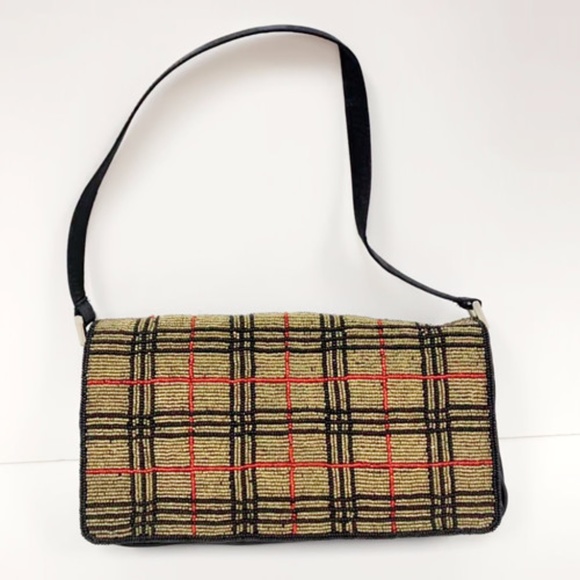 NWT Lady Fashion Checked Clutch Bag Inside Pocket - Picture 1 of 4